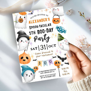 Invitation Cute Spooktacular Halloween 5e anniversaire mignon