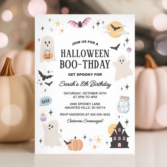 Invitation Cute Spooktacular Halloween Anniversaire Pastel (Créateur téléchargé)