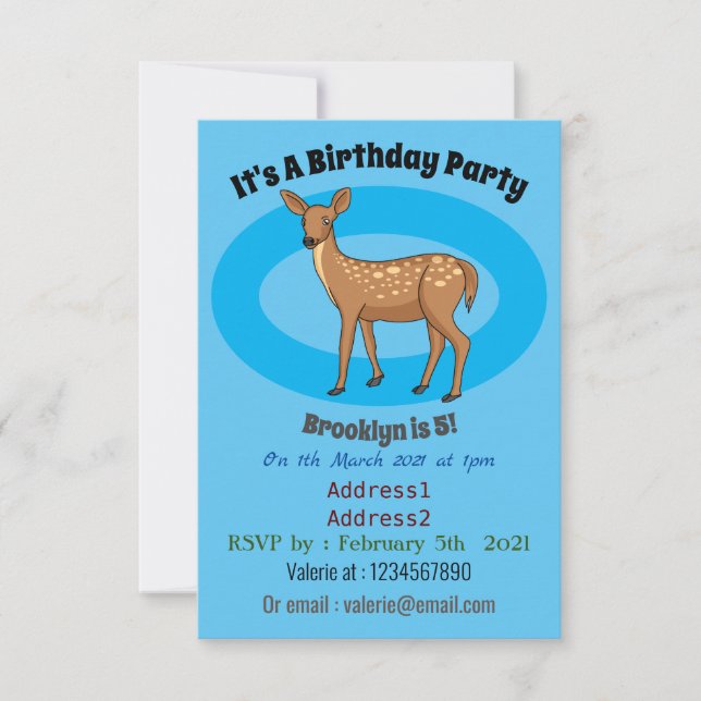 Invitation Cute spotted of er cartoon (Devant)