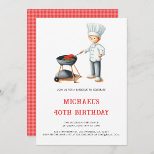 Invitation Cute Summer Barbecue 40e anniversaire