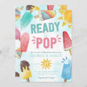 Invitation Cute Summer Popsicle Prêt à Pop Baby shower