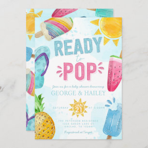 Invitation Cute Summer Popsicle Prêt à Pop Baby shower