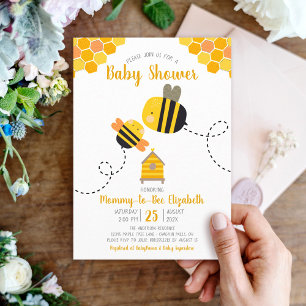 Invitation Cute Sweet Kawaii Maman à Abeille Baby shower à th