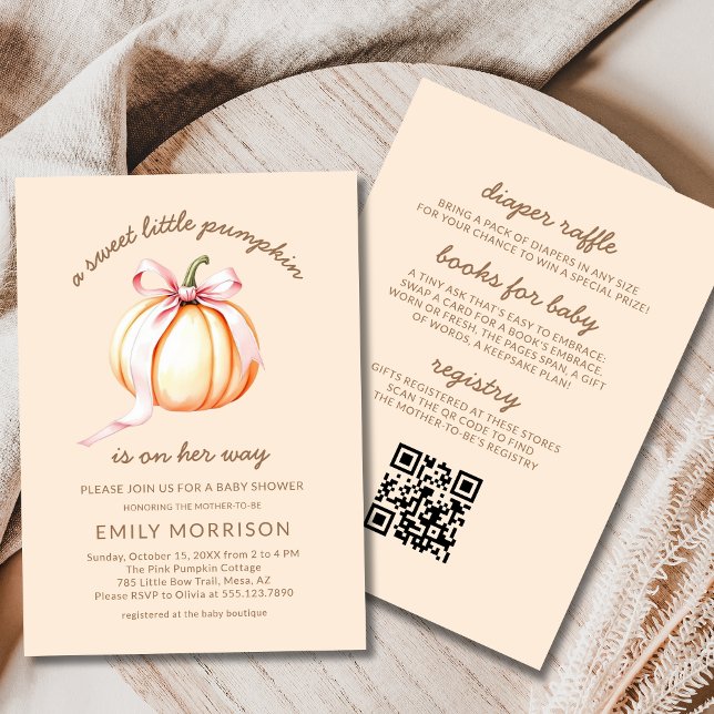 Invitation Cute Sweet Little Pumpkin All in One Baby Shower (Créateur téléchargé)