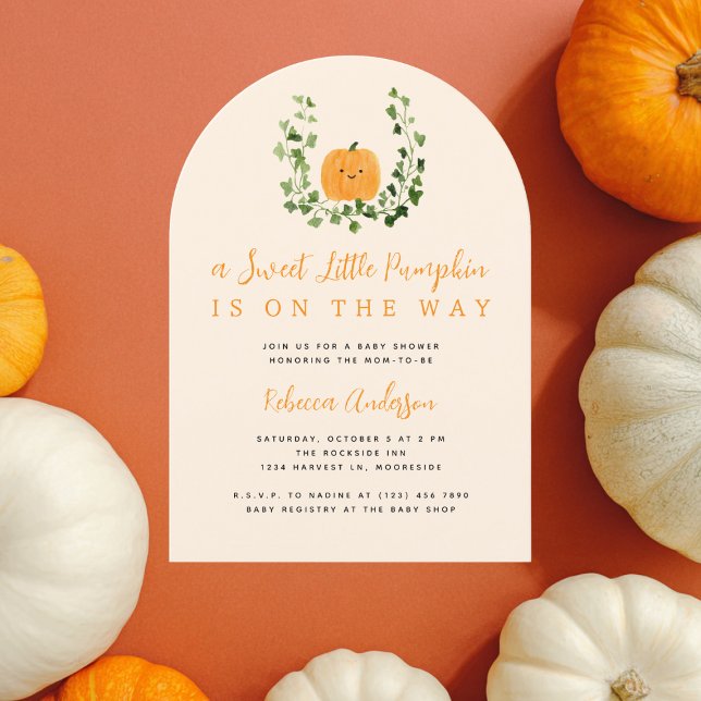 Invitation Cute Sweet Little Pumpkin Fall Baby Shower (Créateur téléchargé)