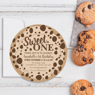 Invitation Cute Swete One Cookie Kids Premier anniversaire