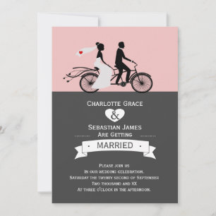 Invitation Cute Tandem Bike Bride Et Mariage De Chambre V2