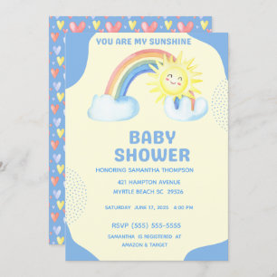 Invitation Cute Tu Es Mon Baby shower Sunshine Boys