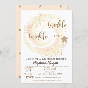 Invitation Cute Twinkle Little Star Parties scintillant Baby 