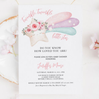 Invitation Cute Twinkle Twinkle Little Star Baby shower