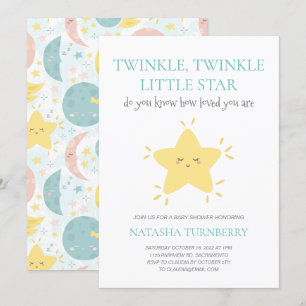 Invitation Cute Twinkle Twinkle Little Star Baby shower