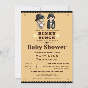 Invitation Cute Twins Binky Bunch Baby shower Ouest
