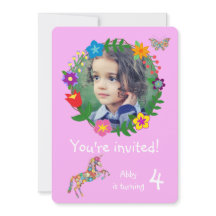 Cute Unicorn Papillon Fleurs Filles Fête