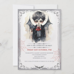 Invitation Cute Vampire Garçon Halloween Enfants Éffrayant