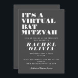 Invitation Cute Virtual Online Bat mitzvah noir et blanc<br><div class="desc">Cute Virtual Online Bat mitzvah noir et blanc Invitation</div>