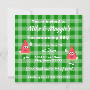 Invitation Cute Watermelon Imprimable BBQ Ménage