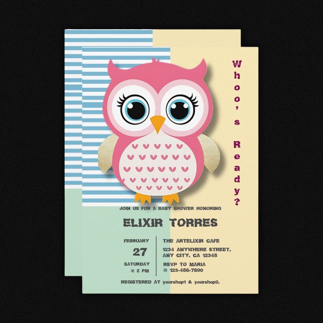 Invitation Cute Whimsical Baby shower de Chouette Rose (Créateur téléchargé)