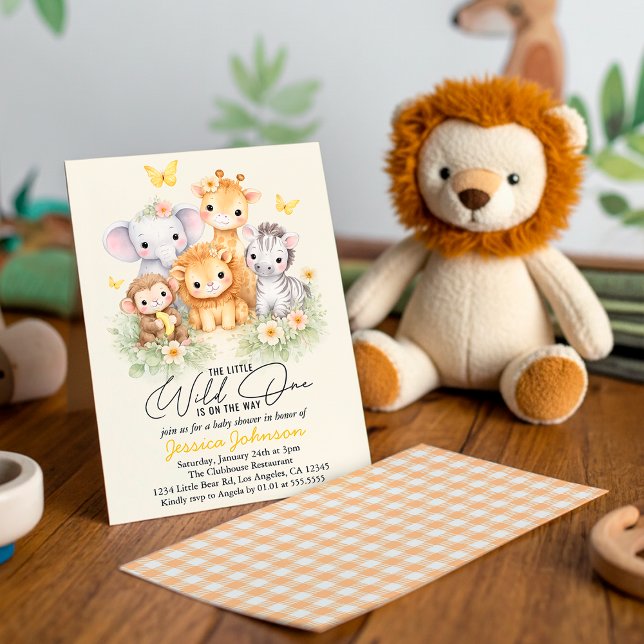 Invitation Cute Wild One Safari Animals e Baby Shower  (Créateur téléchargé)