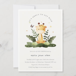 Invitation Cute Wild Tropical Jungle Animal Baby shower pour