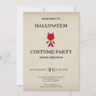 Invitation Cute Wolfman Halloween Vintage