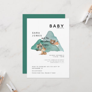 Invitation Cute Woodland Animaux Aventure Baby shower