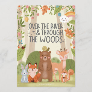 Invitation Cute Woodland Animaux Nature Forêt fête d'annivers