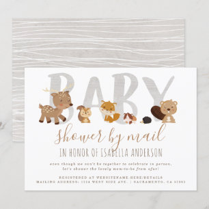 Invitation Cute Woodland Animaux Neutres Baby shower Par Cour
