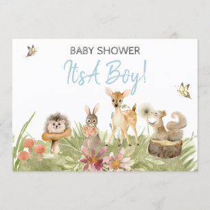Invitation *~* Cute Woodland Forest Animal Boy Baby shower