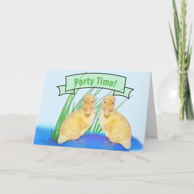 Invitation Cute Yellow Ducklings Fête d'anniversaire pour enf (Devant)