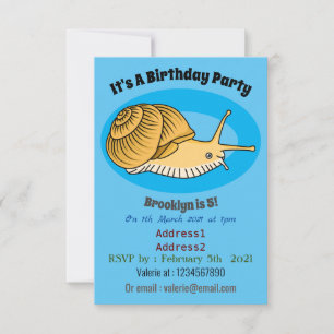 Invitation Cute yellow snail cartoon