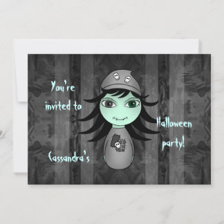 Invitation Cute zombie Halloween fête des enfants