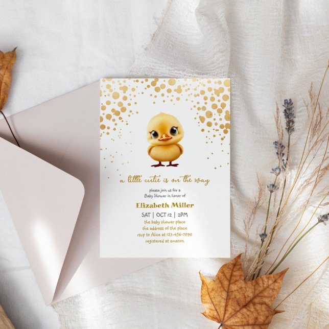 Invitation Cutie Baby shower de canard neutre selon le sexe (Créateur téléchargé)