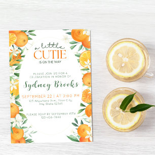 Invitation Cutie d'aquarelle Citrus sur le chemin Baby shower