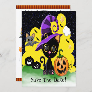 Invitation Cutie Kitty FUN Halloween