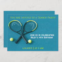 Cyan Anniversaire Raquettes et Balls Tennis