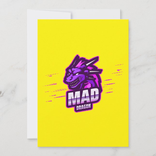 Invitation Cyber Dragon Gaming Emblem | Mythical Logo (Devant)