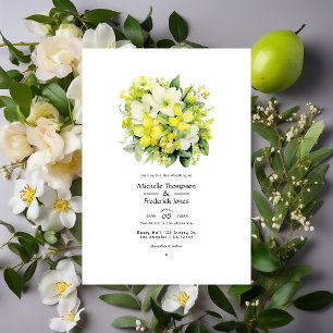 Invitation Cyber Lime Floral Mariage
