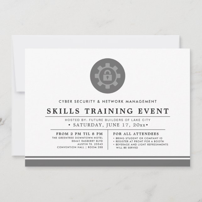 Invitation Cyber + Sécurité Réseau | Formation Événement Mini (Devant)