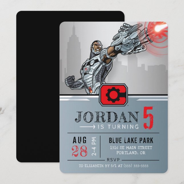 Invitation Cyborg | Joyeux anniversaire (Devant / Derrière)