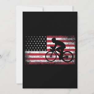 Invitation Cycliste Cycliste Bicycle Américain Drapeau 4 juil