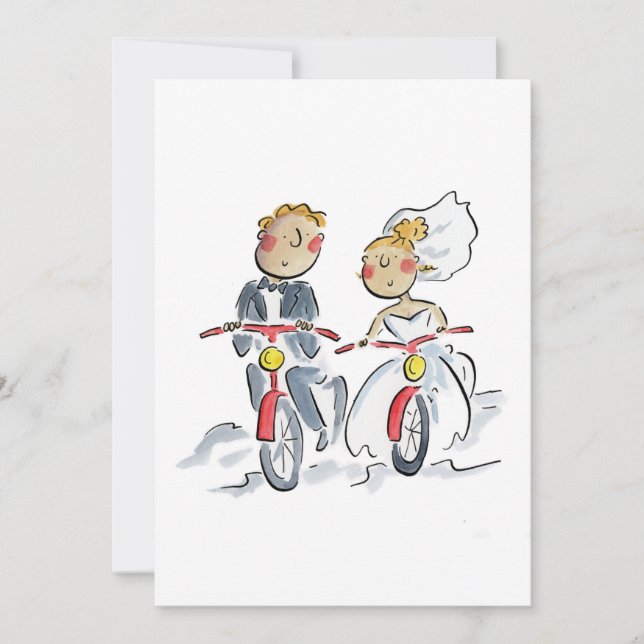Invitation Cycliste mariage (Devant)
