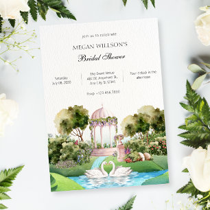 Invitation Cygne de jardin minimaliste élégant shower de mari