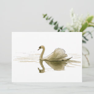 Invitation Cygne glissant sur l'eau