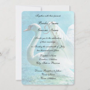 Invitation Cygne Magique Lors d'un Mariage Sous une Averse d'