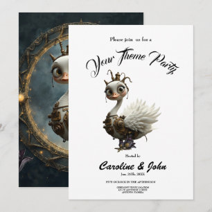 Invitation Cygne mécanique éclairé par la lune – Gardien de r