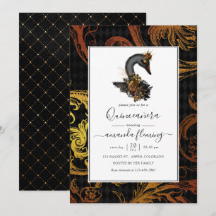 Invitation Cygne Noir Quinceañera