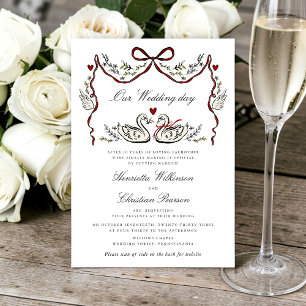 Invitation Cygnes Unis Pour La Vie Site Web De Mariage Dessin