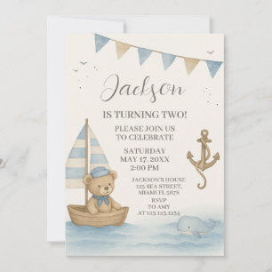 Invitation d’anniversaire nautique du capitaine
