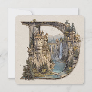Invitation D avec livre de contes des châteaux dans le ciel