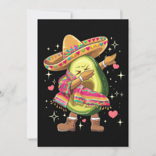 Invitation Dabbing Avocado Cinco De Mayo Drôle Poncho Mexicai